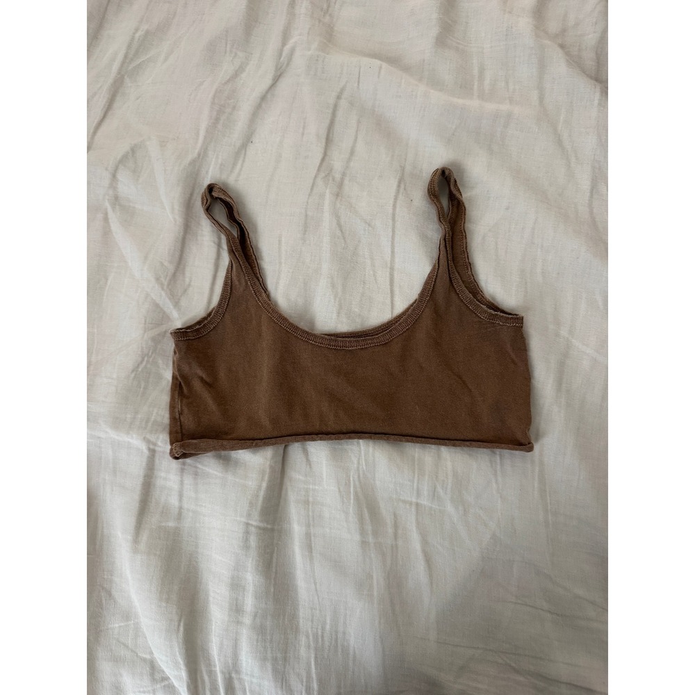 Joah Brown Womens XS/S Brown Cotton Bra Made in USA